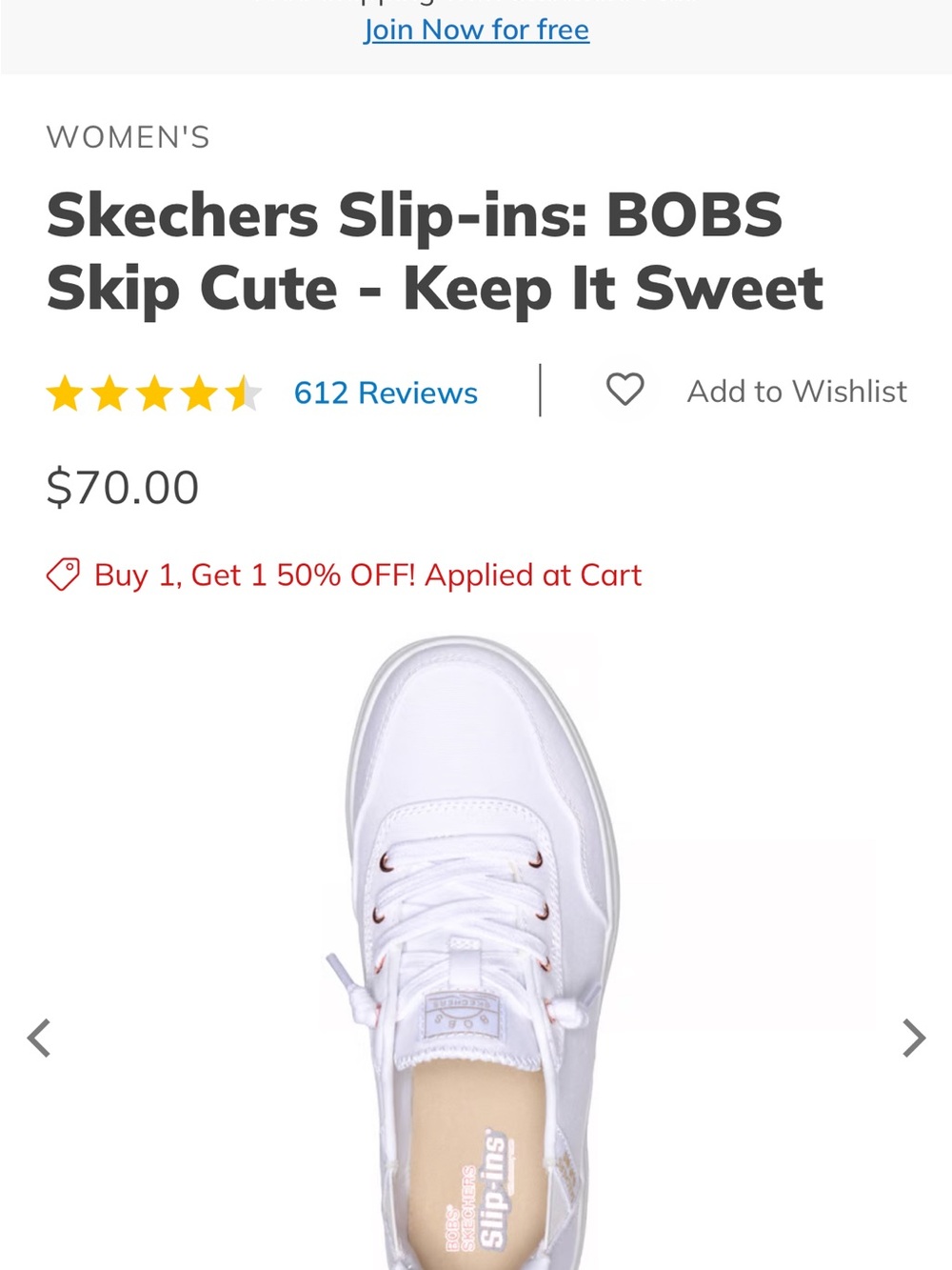 Bob’s from Skechers White Canvas Memory Foam Sneakers with Rose Gold Accents - Picture 10 of 10
